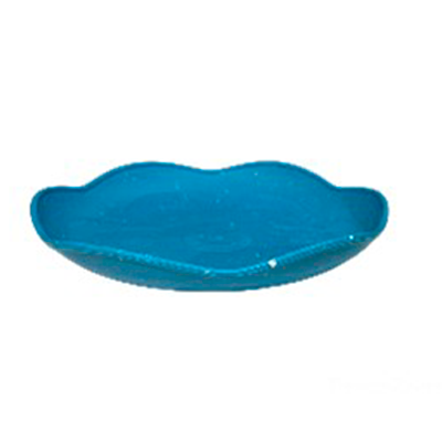 PLATO PASTELERO FLOR PELTRE AZUL